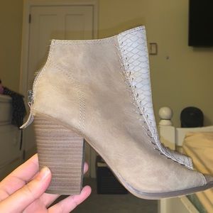 Tan leather booties